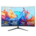 27 inch 100Hz Curved Monitor with 1K 1920x1080 Computer Screen 27 inch FHD with HDMI,VGA and Wall Mountable|1080P Eye Care PC Office Display for Working and Gaming