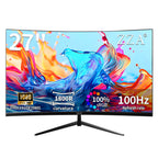 27 inch 100Hz Curved Monitor with 1K 1920x1080 Computer Screen 27 inch FHD with HDMI,VGA and Wall Mountable|1080P Eye Care PC Office Display for Working and Gaming