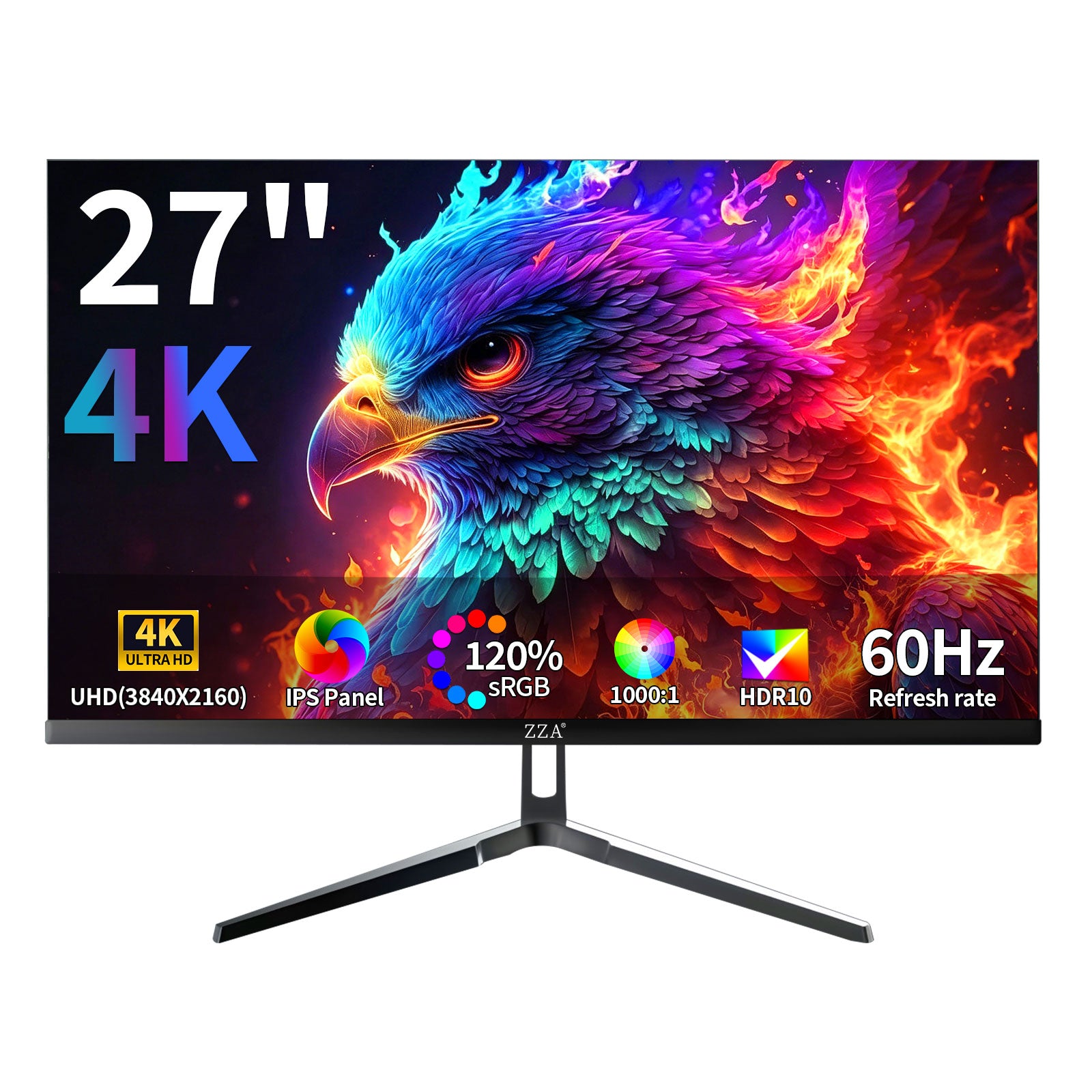 27 inch 4K UHD Monitor,75Hz Refresh Rate,HDR10,HDMI 2.0×2/DP 1.2×2,Compatible with Wall Mounting,Ideal for Business & Office Work