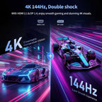 27 Inch 4K Gaming Monitor,UHD(3840x2160) 4K 144Hz Flat Monitor, Adaptive Sync,HDMI 2.1 & DP 1.4,Tilt Adjustment PC Monitor, Wall Mountable, for Work, Streaming, and Home Office, Black