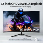 32 Inch Curved Monitor,1440p VA Screen 165Hz, 1500R Curved Gming Monitor,Computer Monitor 1ms,FreeSync & G-Sync, HDR10, 120% sRGB Coverage, DP/HDMI, PC Monitor VESA Mount Compatible