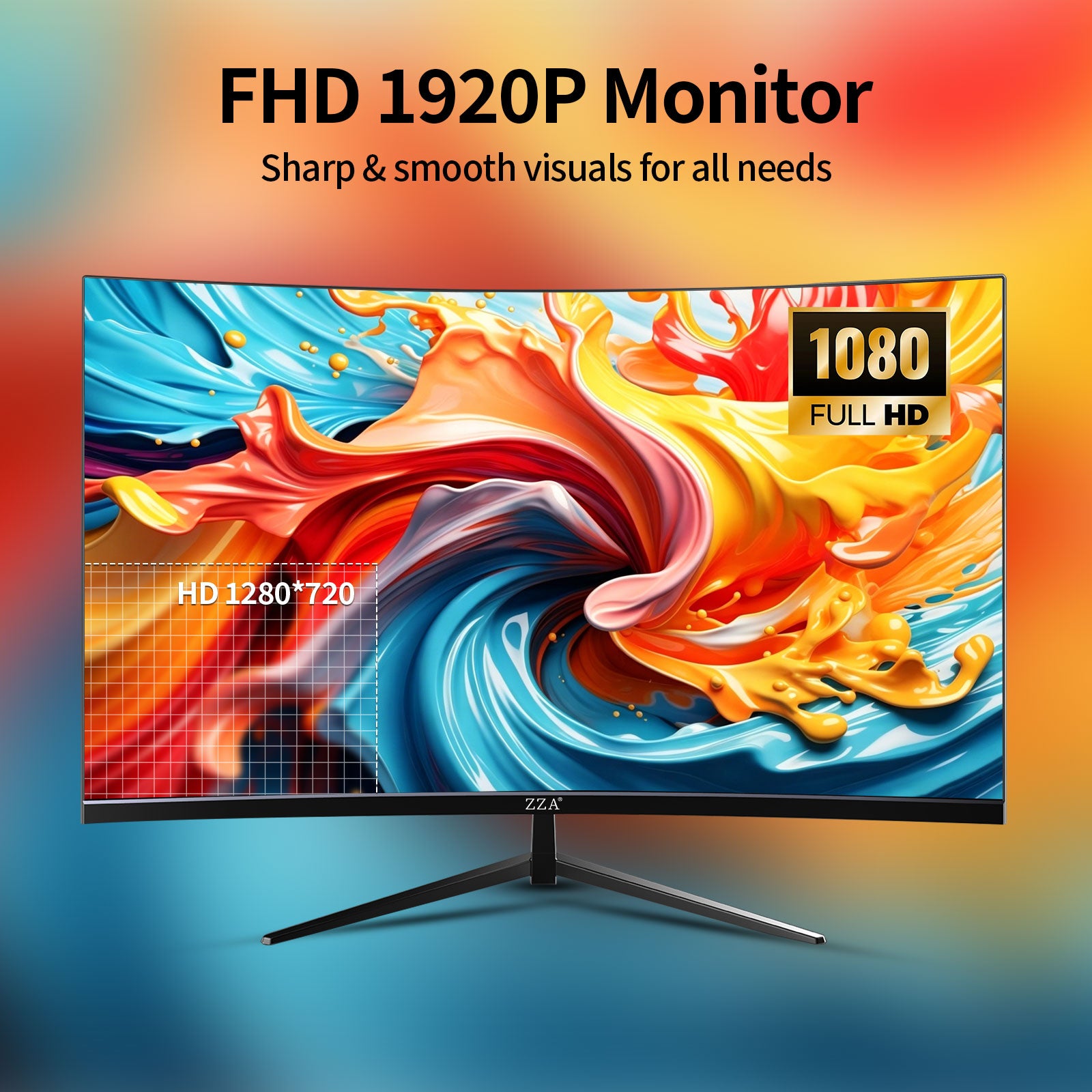 27 inch 100Hz Curved Monitor with 1K 1920x1080 Computer Screen 27 inch FHD with HDMI,VGA and Wall Mountable|1080P Eye Care PC Office Display for Working and Gaming
