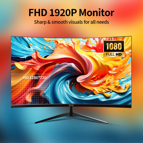 27 inch 100Hz Curved Monitor with 1K 1920x1080 Computer Screen 27 inch FHD with HDMI,VGA and Wall Mountable|1080P Eye Care PC Office Display for Working and Gaming