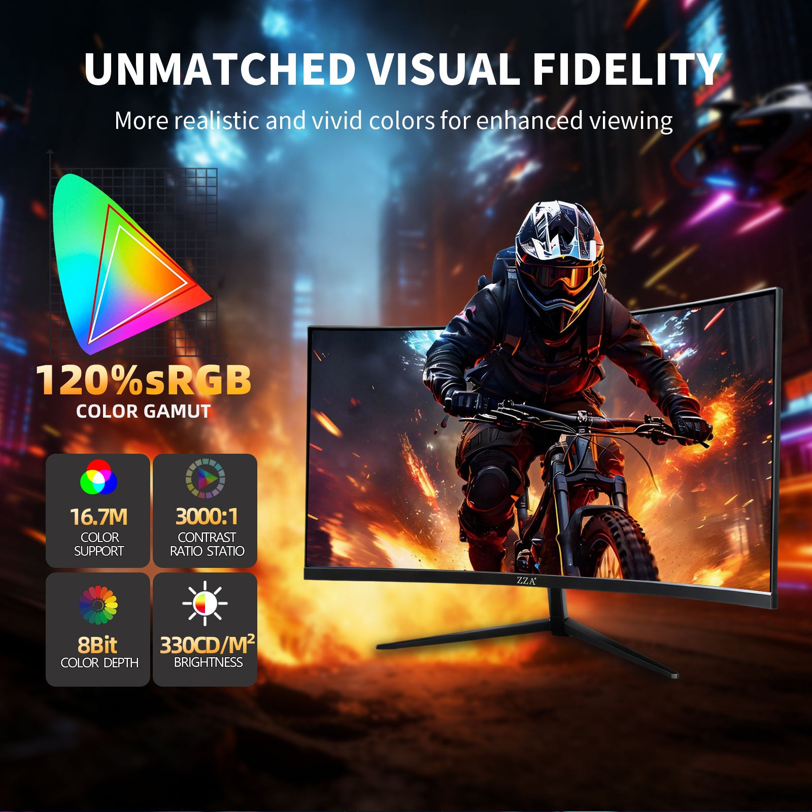 32" FHD 200Hz Curved Gaming Monitor, 1800R, AMD FreeSync, Black VA Screen, 120%sRGB Color, Blue Light Filter, HDMI/DP and Wall Mount Setup For PC Gaming, Computer Work, Movies and Streaming
