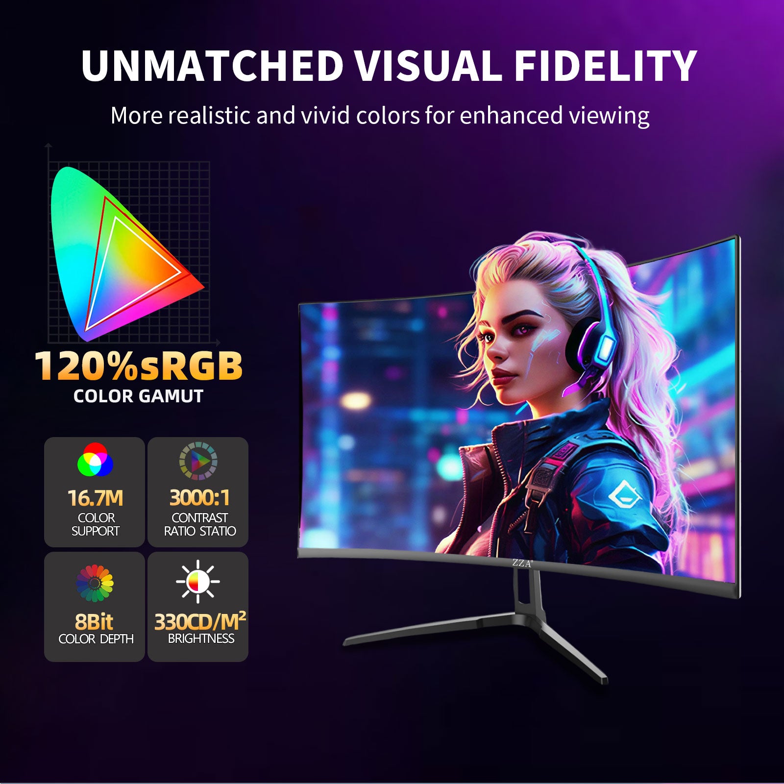 32 Curved Gaming Monitor, 4K UHD (3840 x 2160) VA Display, 1500R Immersion, 144Hz/160Hz Refresh Rate, Advanced Computer Screen, Supports AMD FreeSync Premium, 120% sRGB Color Gamut,HDMI 2.1/DP1.4
