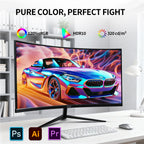 32 Inch Curved Monitor,1440p VA Screen 165Hz, 1500R Curved Gming Monitor,Computer Monitor 1ms,FreeSync & G-Sync, HDR10, 120% sRGB Coverage, DP/HDMI, PC Monitor VESA Mount Compatible