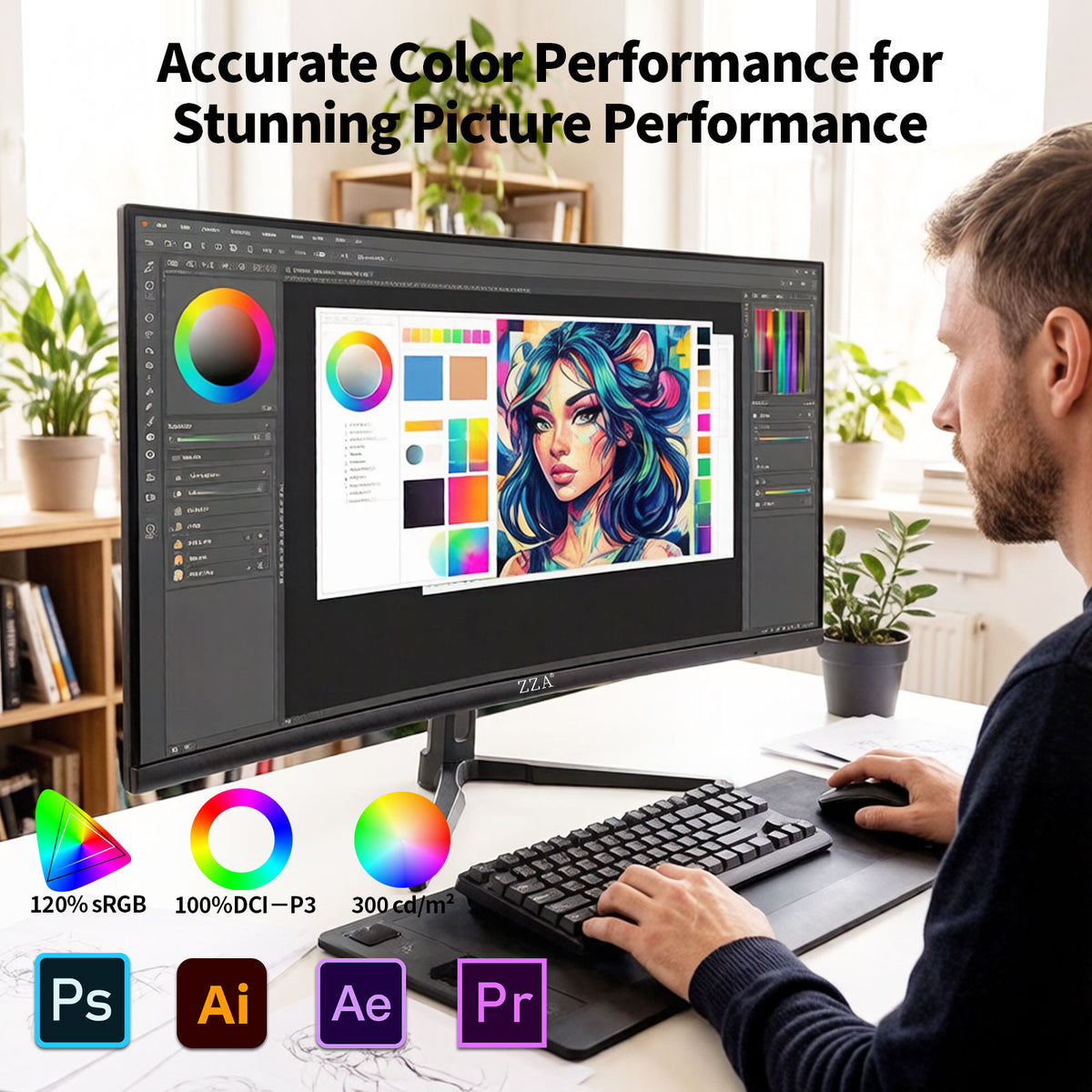 27 inch 4K UHD Monitor,75Hz Refresh Rate,HDR10,HDMI 2.0×2/DP 1.2×2,Compatible with Wall Mounting,Ideal for Business & Office Work
