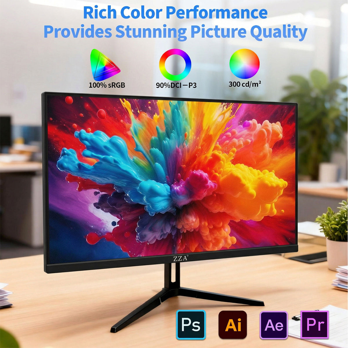 27 Inch 4K Gaming Monitor,UHD(3840x2160) 4K 144Hz Flat Monitor, Adaptive Sync,HDMI 2.1 & DP 1.4,Tilt Adjustment PC Monitor, Wall Mountable, for Work, Streaming, and Home Office, Black