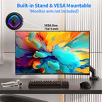 27 Inch 4K Gaming Monitor,UHD(3840x2160) 4K 144Hz Flat Monitor, Adaptive Sync,HDMI 2.1 & DP 1.4,Tilt Adjustment PC Monitor, Wall Mountable, for Work, Streaming, and Home Office, Black