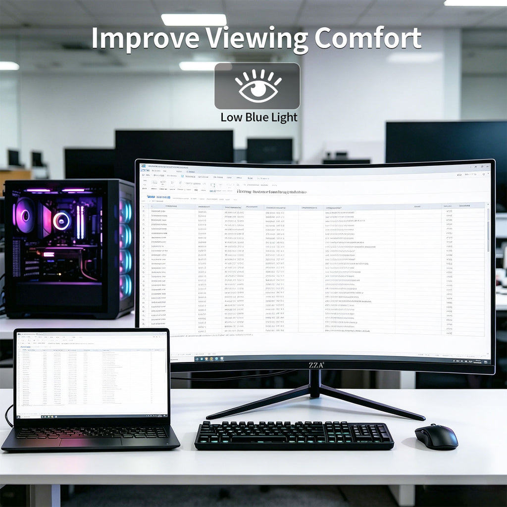 27 inch 100Hz Curved Monitor with 1K 1920x1080 Computer Screen 27 inch FHD with HDMI,VGA and Wall Mountable|1080P Eye Care PC Office Display for Working and Gaming
