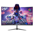 ZZA 24.5 inch Gaming Monitor 240Hz Curved Computer Monitor FHD 1080P, VA Panel with 1ms MPRT, FreeSync, HDMI DP, VESA Mount for Pc Gaming,PS5, and Home Office