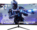 ZZA 27" Curved Gaming Monitor, FHD 1080P VA, 280Hz 1ms, 1800R, AMD FreeSync Premium, HDR, HDMI DP, PC Console Gaming Monitor