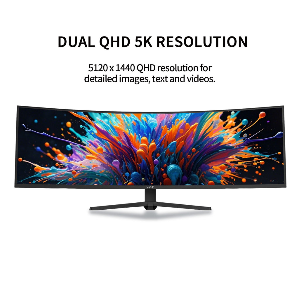 49 Curved Gaming Monitor | 5120x1440 Dual QHD, 165Hz/144Hz, 1500R, 32:9 Ultra-Wide, AMD FreeSync, 120% sRGB, Height Adjustable, HDMI 2.1 & DisplayPort 1.4, VESA Mount, Black