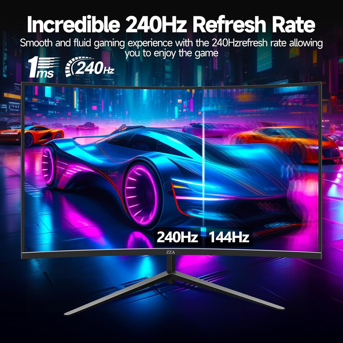 32 Inch Curved Gaming Monitor 240Hz Curved Monitor Computer Monitor-HDMI DP USB Headphone Ports,1080p 1K FHD Ultra Slim Curved Screen with Wide Angle,High Refresh Rate Immersive PS5 Xbox PC Gaming