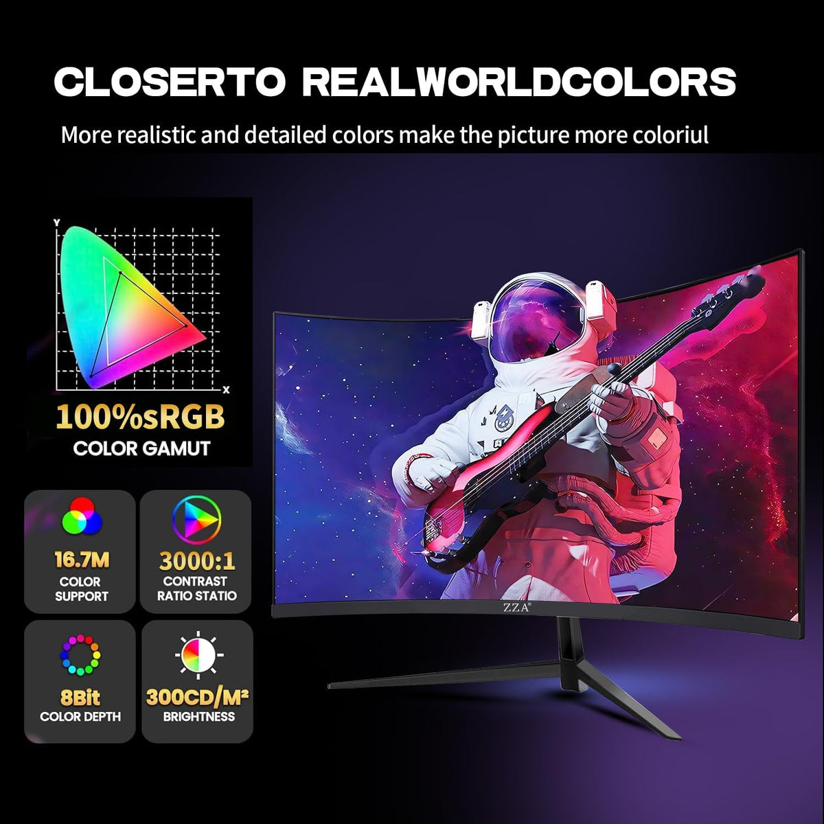 24 Inch Gaming Monitor 200Hz, FHD 1080P Computer Screen, FreeSync, 3000:1 Contrast, 120% sRGB, HDMI & DP Ports, VESA Mount, HDMI Cable Included