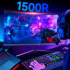 32 Inch Curved Gaming Monitor 240Hz Curved Monitor Computer Monitor-HDMI DP USB Headphone Ports,1080p 1K FHD Ultra Slim Curved Screen with Wide Angle,High Refresh Rate Immersive PS5 Xbox PC Gaming