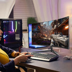 ZZA 27 Inch Curved Gaming Monitor 200Hz, Full HD 1080P VA Panel Computer Monitor, 1ms Response Time, FreeSync, HDMI & DP Port, HDR, Frameless, VESA Mountable