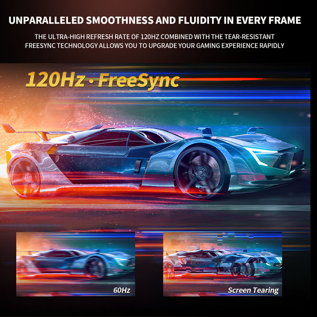 24.5" 120Hz Curved Gaming Monitor | FHD 1080P Frameless Design, FreeSync, Low Motion Blur, Eye Care Technology, DisplayPort & HDMI Connectivity, VESA Wall Mount Compatible - Black