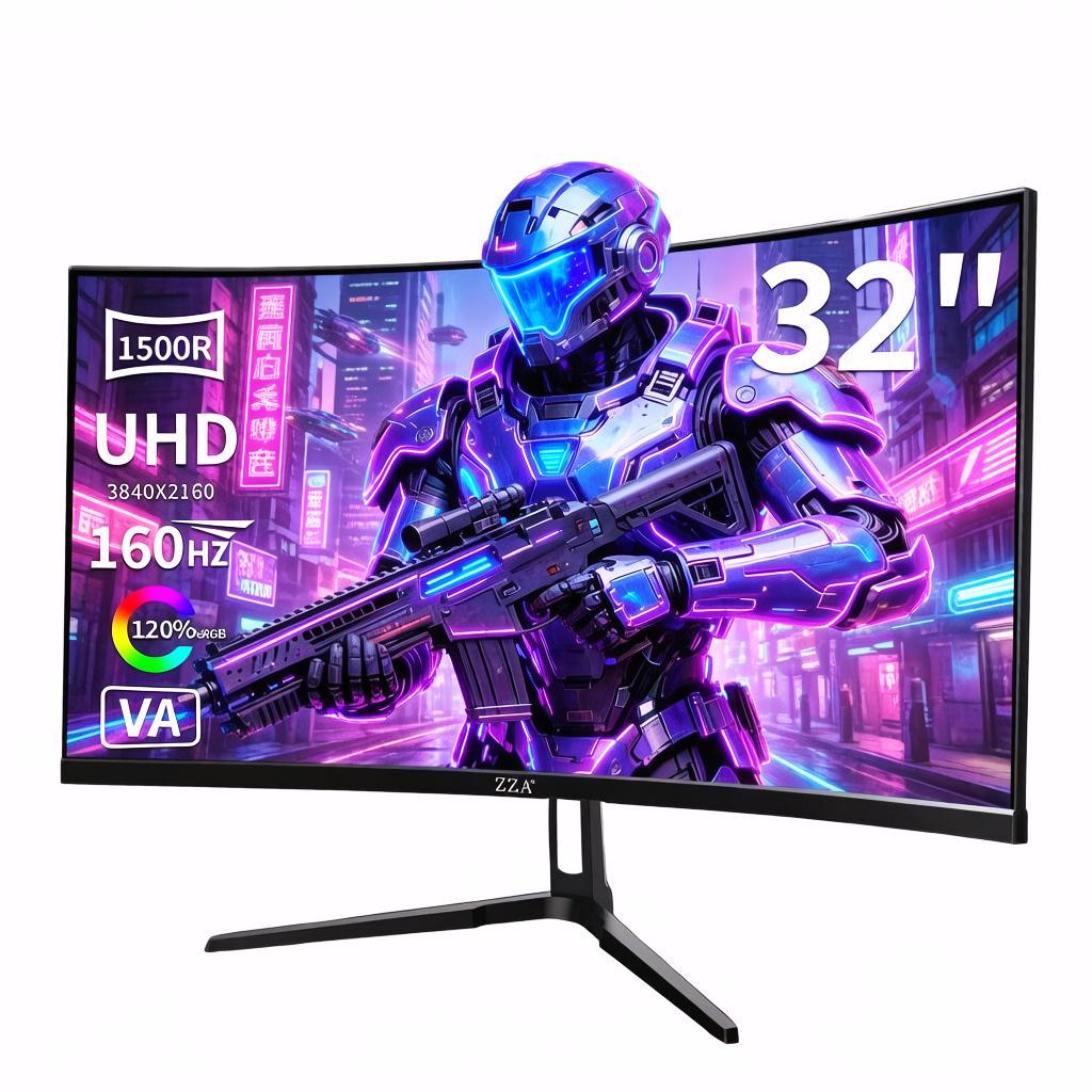 32 Curved Gaming Monitor, 4K UHD (3840 x 2160) VA Display, 1500R Immersion, 144Hz/160Hz Refresh Rate, Advanced Computer Screen, Supports AMD FreeSync Premium, 120% sRGB Color Gamut,HDMI 2.1/DP1.4