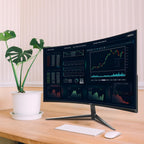 ZZA 27 Inch Curved Gaming Monitor 200Hz, Full HD 1080P VA Panel Computer Monitor, 1ms Response Time, FreeSync, HDMI & DP Port, HDR, Frameless, VESA Mountable