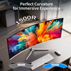 34'' Gaming Monitor-165Hz/180Hz WQHD (3440x1440P) Ultrawide 34 White Curved Monitor,FreeSync for Tear-Free Gaming,120% sRGB, HDMI 2.1 & DP 1.4,PBP Mode,Wall Mountable