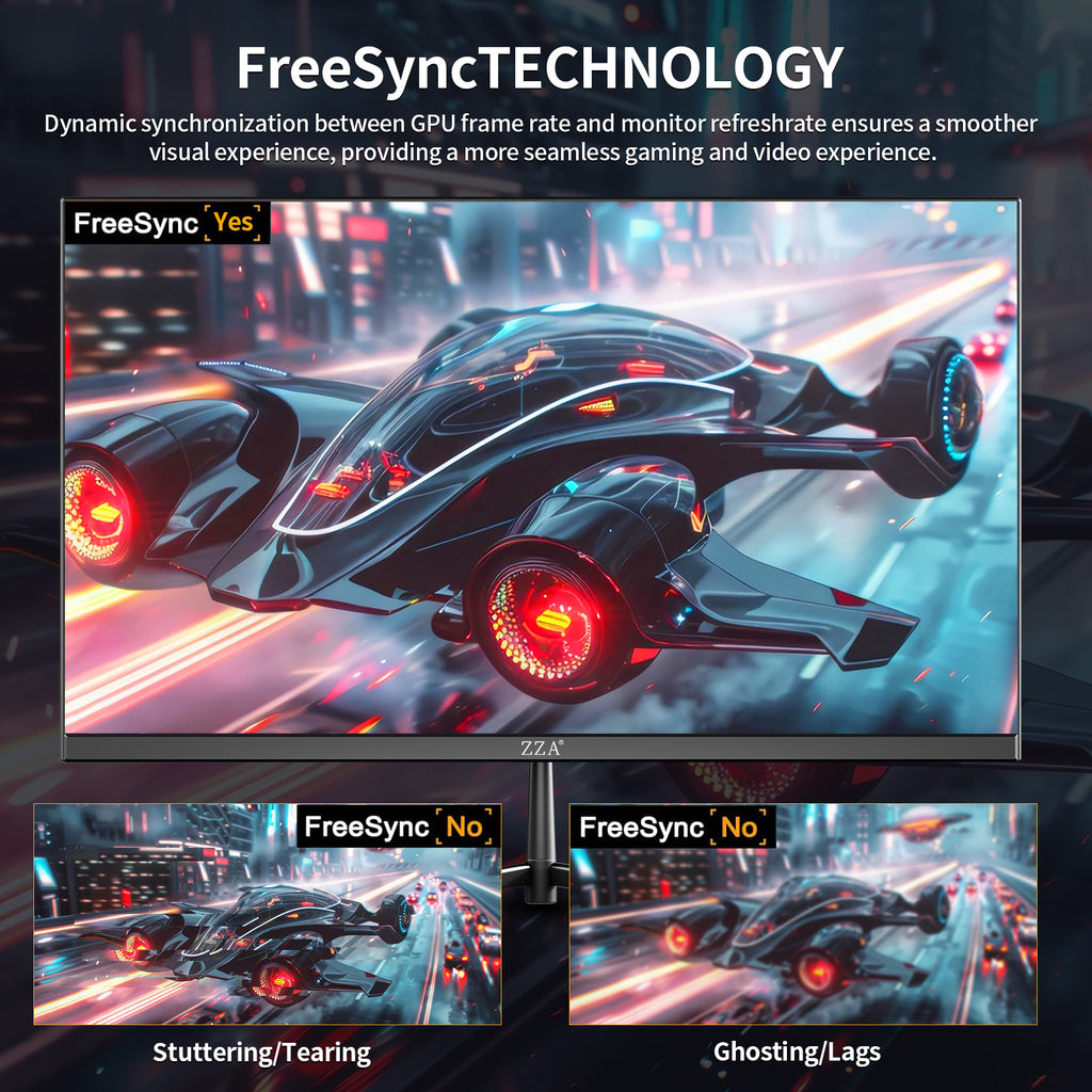 ZZA 24.5 inch Gaming Monitor 240Hz Curved Computer Monitor FHD 1080P, VA Panel with 1ms MPRT, FreeSync, HDMI DP, VESA Mount for Pc Gaming,PS5, and Home Office