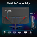 ZZA 27" Curved Gaming Monitor, FHD 1080P VA, 280Hz 1ms, 1800R, AMD FreeSync Premium, HDR, HDMI DP, PC Console Gaming Monitor