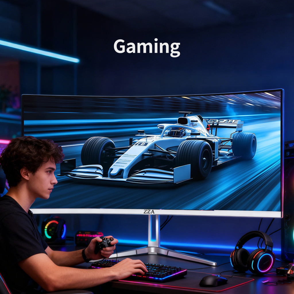 34'' Gaming Monitor-165Hz/180Hz WQHD (3440x1440P) Ultrawide 34 White Curved Monitor,FreeSync for Tear-Free Gaming,120% sRGB, HDMI 2.1 & DP 1.4,PBP Mode,Wall Mountable