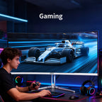 34'' Gaming Monitor-165Hz/180Hz WQHD (3440x1440P) Ultrawide 34 White Curved Monitor,FreeSync for Tear-Free Gaming,120% sRGB, HDMI 2.1 & DP 1.4,PBP Mode,Wall Mountable