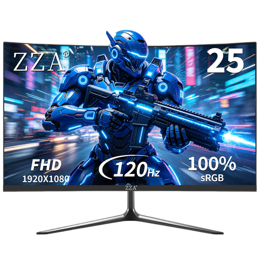 24.5" 120Hz Curved Gaming Monitor | FHD 1080P Frameless Design, FreeSync, Low Motion Blur, Eye Care Technology, DisplayPort & HDMI Connectivity, VESA Wall Mount Compatible - Black