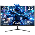 24.5" 120Hz Curved Gaming Monitor | FHD 1080P Frameless Design, FreeSync, Low Motion Blur, Eye Care Technology, DisplayPort & HDMI Connectivity, VESA Wall Mount Compatible - Black