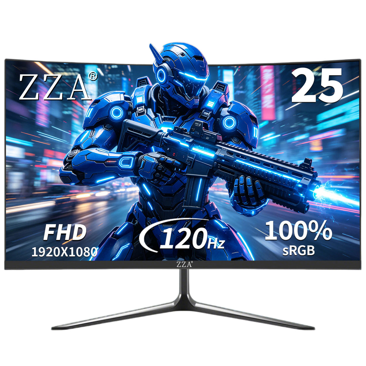 24.5" 120Hz Curved Gaming Monitor | FHD 1080P Frameless Design, FreeSync, Low Motion Blur, Eye Care Technology, DisplayPort & HDMI Connectivity, VESA Wall Mount Compatible - Black