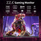 ZZA 24.5 Inch 300Hz 240Hz Gaming Monitor, FHD 1920x1080 VA Panel 1ms Computer Monitor, HDR Mode, Adaptive sync, FreeSync Compatible DP x2, HDMI x2, Ultra Thin Triangle Base, VESA 75mm x 75mm