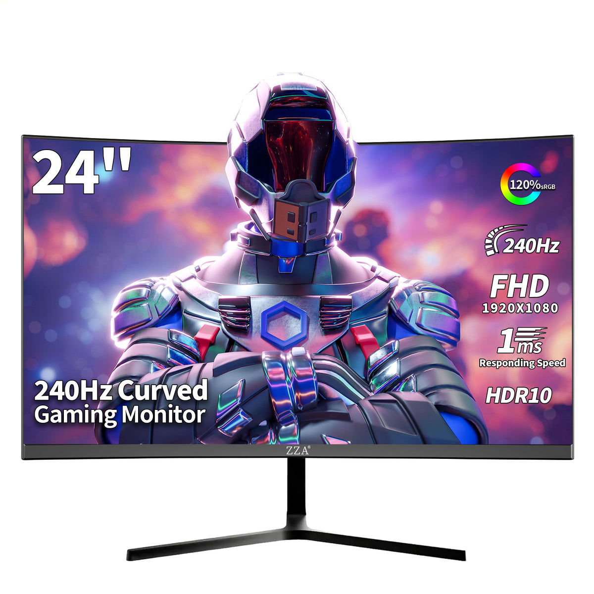 24 Inch Gaming Monitor 240Hz, FHD 1080P Computer Screen, FreeSync, 3000:1 Contrast, 120% sRGB, HDMI & DP Ports, VESA Mount, HDMI Cable Included