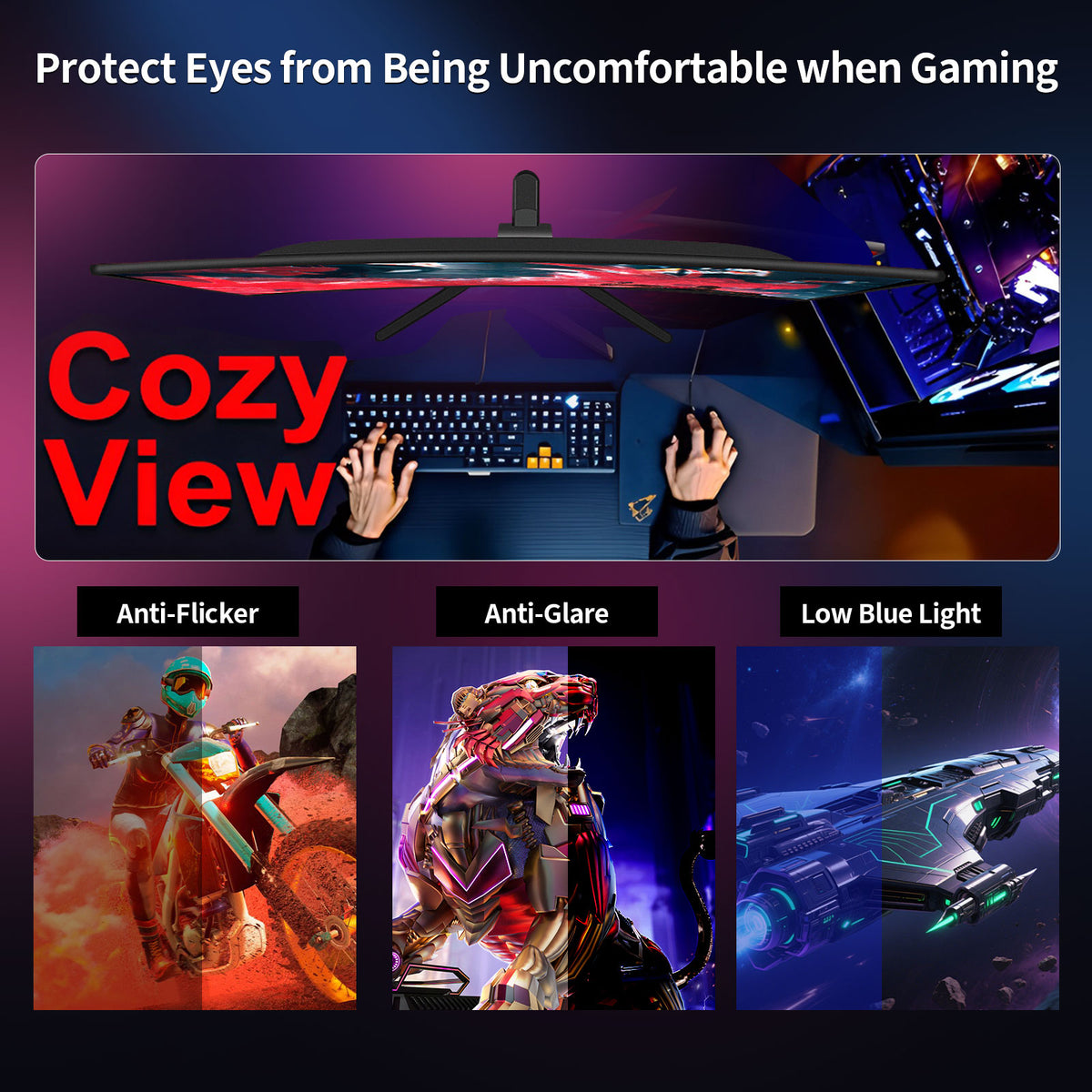 24 Inch Gaming Monitor 240Hz, FHD 1080P Computer Screen, FreeSync, 3000:1 Contrast, 120% sRGB, HDMI & DP Ports, VESA Mount, HDMI Cable Included