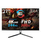 27 Inch 4K Gaming Monitor,UHD(3840x2160) 4K 144Hz Flat Monitor, Adaptive Sync,HDMI 2.1 & DP 1.4,Tilt Adjustment PC Monitor, Wall Mountable, for Work, Streaming, and Home Office, Black