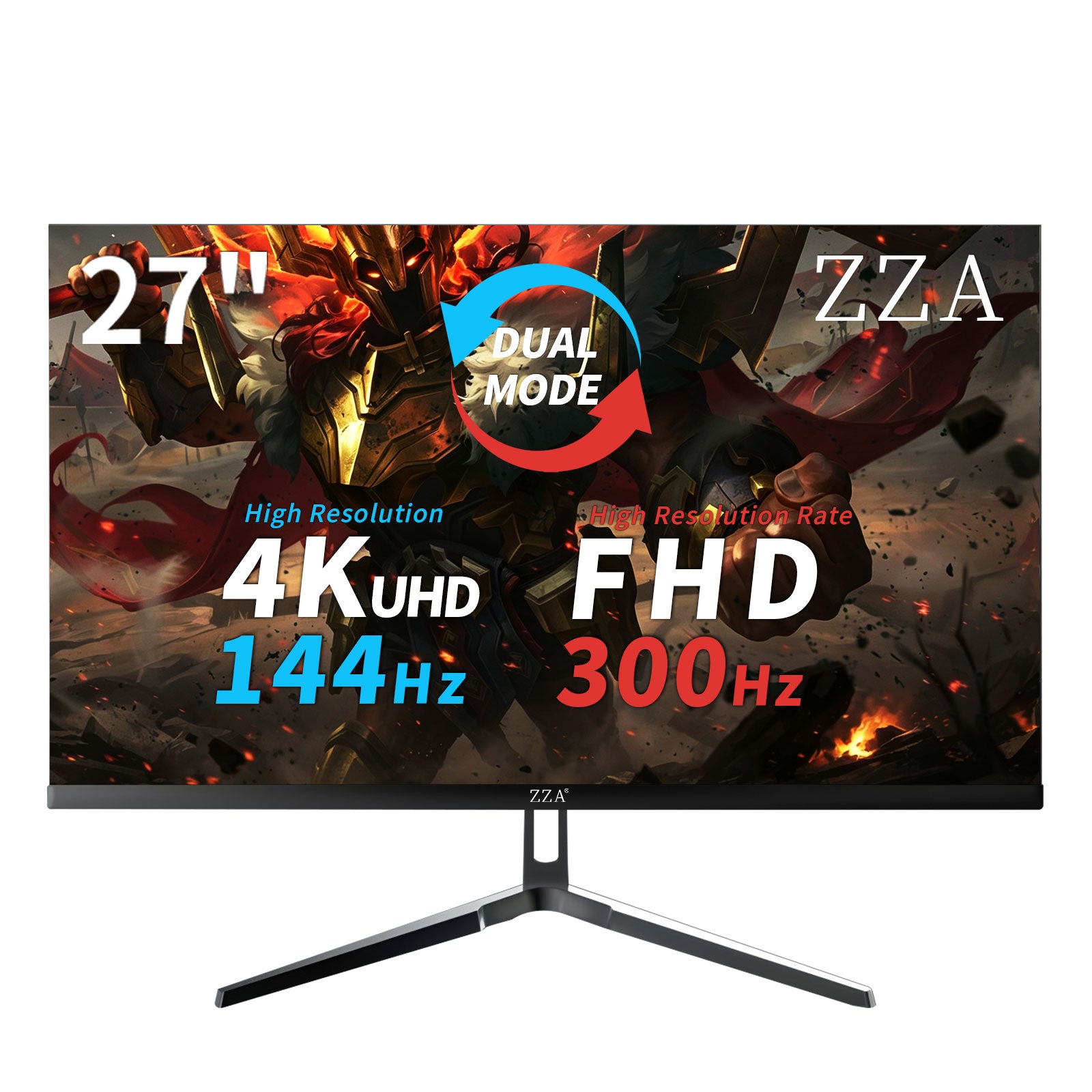 27 Inch 4K Gaming Monitor,UHD(3840x2160) 4K 144Hz Flat Monitor, Adaptive Sync,HDMI 2.1 & DP 1.4,Tilt Adjustment PC Monitor, Wall Mountable, for Work, Streaming, and Home Office, Black
