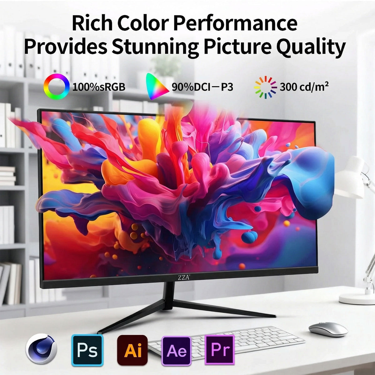32 Inch 4K UHD Monitor (3840x2160), IPS,60Hz Refresh Rate, 120% sRGB, AMD FreeSync, 178° Viewing Angle, HDMI/DisplayPort, VESA 100x100mm Mount Compatible, Tilt Adjustable - Black