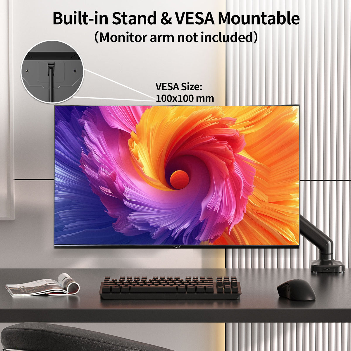 32 Inch 4K UHD Monitor (3840x2160), IPS,60Hz Refresh Rate, 120% sRGB, AMD FreeSync, 178° Viewing Angle, HDMI/DisplayPort, VESA 100x100mm Mount Compatible, Tilt Adjustable - Black
