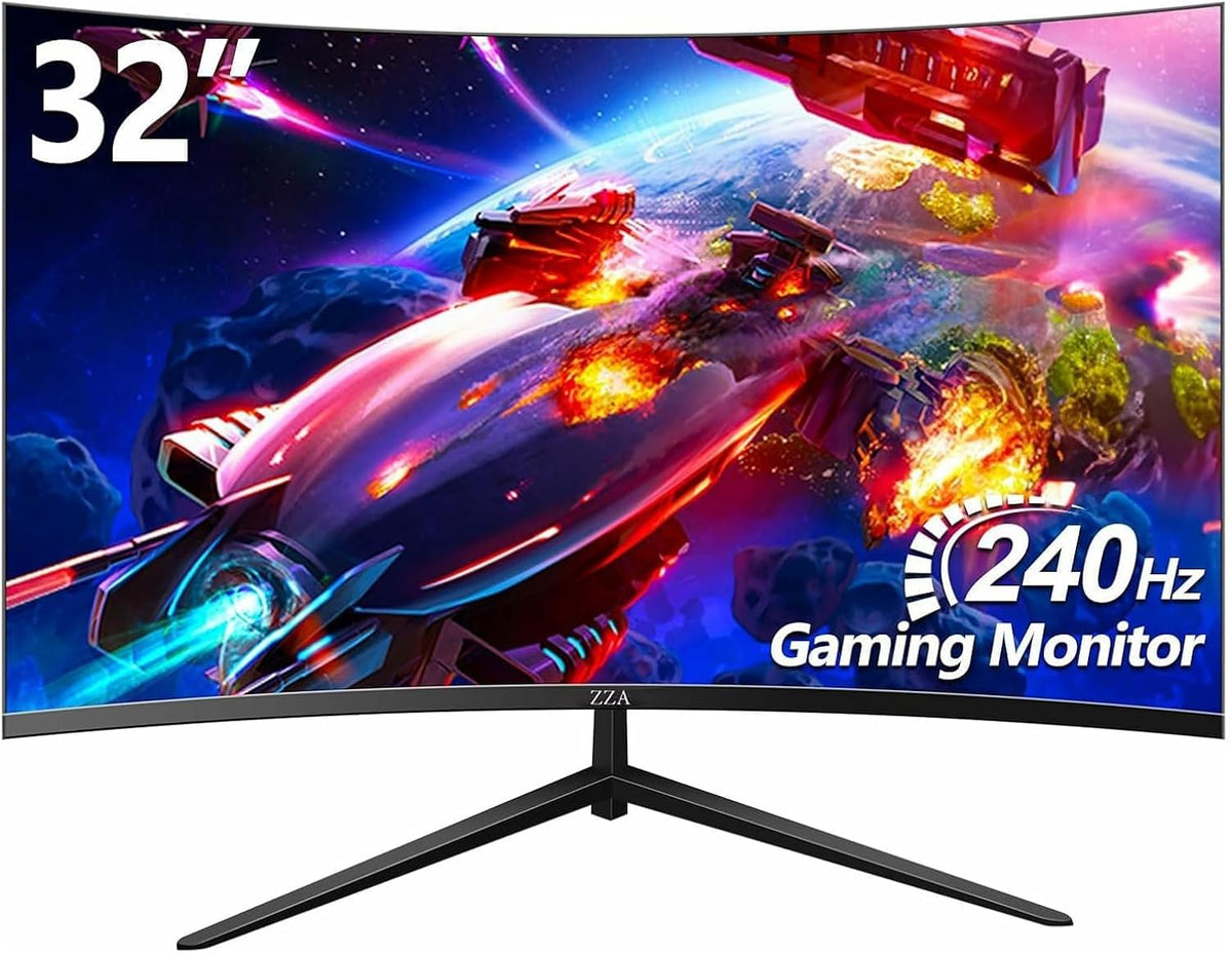 32 Inch Curved Gaming Monitor 240Hz Curved Monitor Computer Monitor-HDMI DP USB Headphone Ports,1080p 1K FHD Ultra Slim Curved Screen with Wide Angle,High Refresh Rate Immersive PS5 Xbox PC Gaming