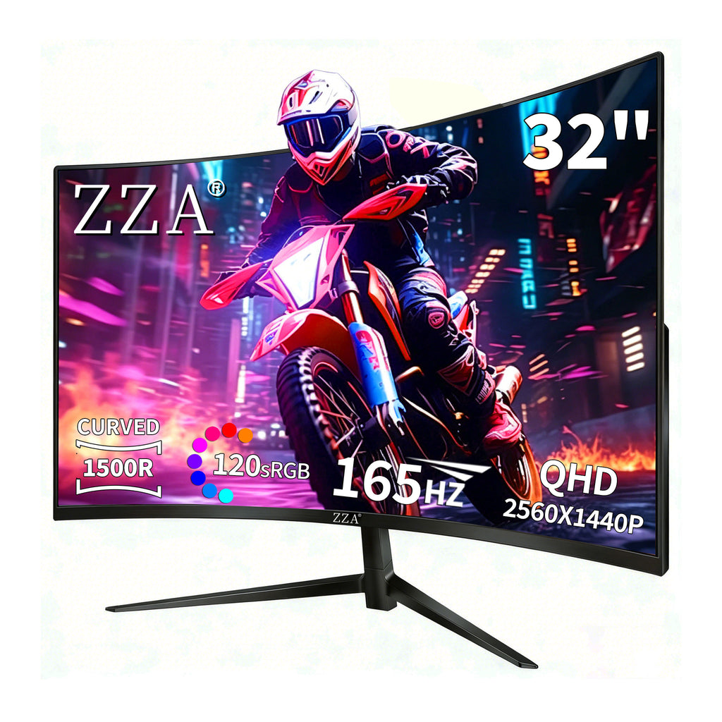 32 Inch Curved Monitor,1440p VA Screen 165Hz, 1500R Curved Gming Monitor,Computer Monitor 1ms,FreeSync & G-Sync, HDR10, 120% sRGB Coverage, DP/HDMI, PC Monitor VESA Mount Compatible