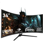 34'' Gaming Monitor-165Hz/180Hz WQHD (3440x1440P) Ultrawide 34 White Curved Monitor,FreeSync for Tear-Free Gaming,120% sRGB, HDMI 2.1 & DP 1.4,PBP Mode,Wall Mountable