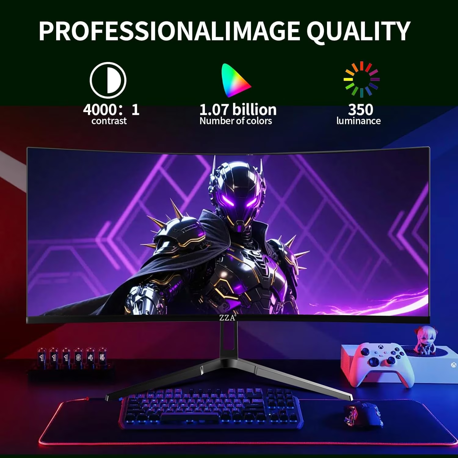 34'' Gaming Monitor-165Hz/180Hz WQHD (3440x1440P) Ultrawide 34 White Curved Monitor,FreeSync for Tear-Free Gaming,120% sRGB, HDMI 2.1 & DP 1.4,PBP Mode,Wall Mountable