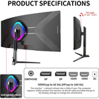 34'' Gaming Monitor-165Hz/180Hz WQHD (3440x1440P) Ultrawide 34 White Curved Monitor,FreeSync for Tear-Free Gaming,120% sRGB, HDMI 2.1 & DP 1.4,PBP Mode,Wall Mountable
